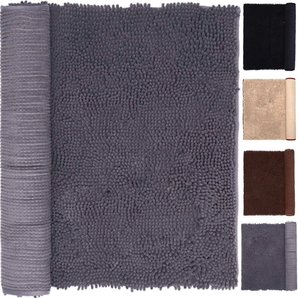 Grey Area Rugs 3x5 feet Mats Gray Indoor Shaggy Ultra Soft Water Absorbent